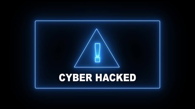 Neon line Hacker access private confidential database, Cyber attack data.Cyber hacked security breach computer hacking warning message hacked alert Business server show security hacked alert warning!
