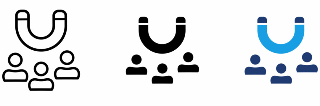 Customer Attraction Stroke icon collections. Containing Lead Generation, Inbound Marketing, Audience Engagement, Retention and more icons.