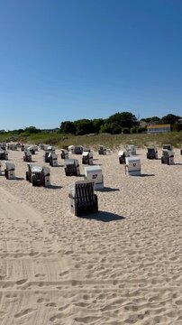 The coastline with sandy beaches near Herinsdorf, Germany