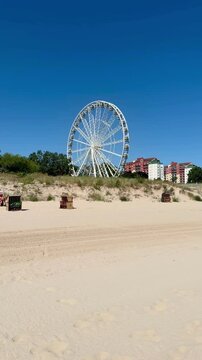 The coastline with sandy beaches near Herinsdorf, Germany