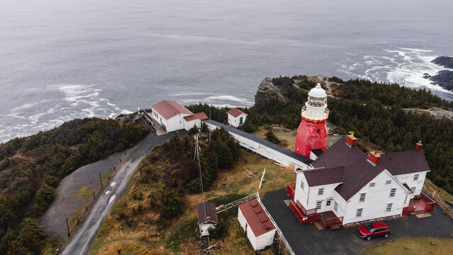 Historic lighthouse station on a remote northern coast