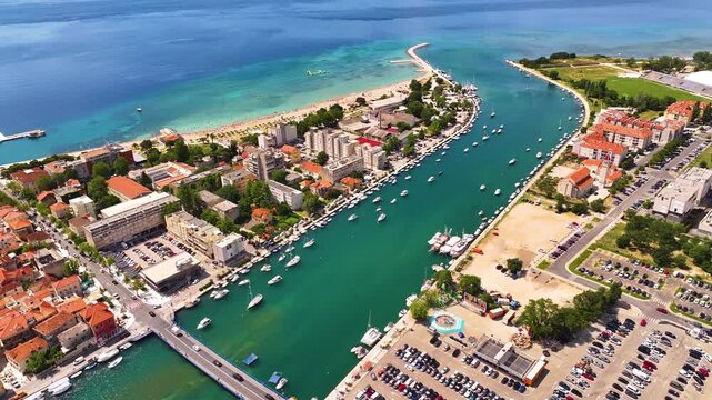 Omis Croatia showing waterfront, boats, and beach areas near the river and coast