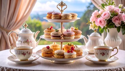 Fototapeta premium 優雅なアフタヌーンティ elegant afternoon tea