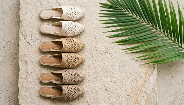 Zen Spa Stones And Palm Leaf On Sand Wellness Background