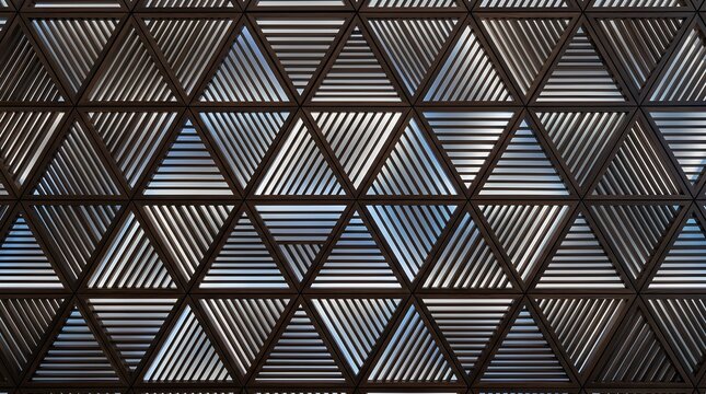 Geometric Wooden Triangle Pattern Luxury Wall Background