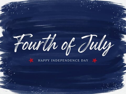 Fourth of july independence day greeting on blue texture