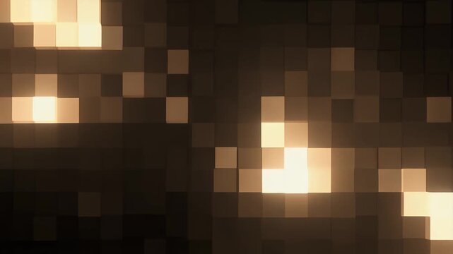 Soft Bouncing Pixel Lights Moving Across the Screen &ndash; Cinematic Retro Motion, Abstract Pixel Ambient Background for Video & Design Projects