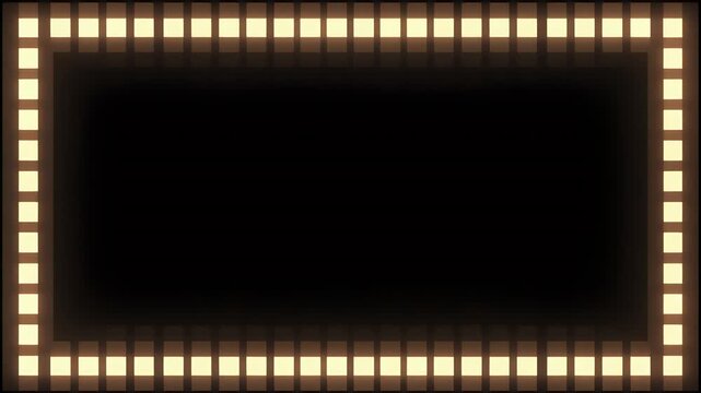 Soft Flickering 8-Bit Border Lights Around the Frame &ndash; Cinematic Retro Motion, Abstract Pixel Glow Background for Video & Design Projects