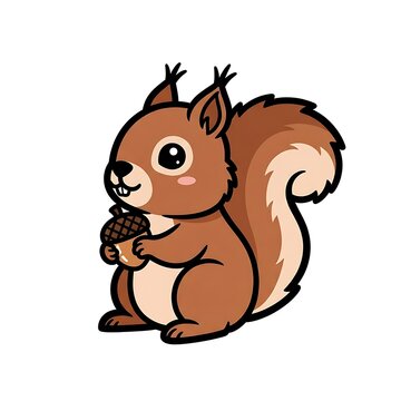 Cute cartoon brown dog sitting pose.