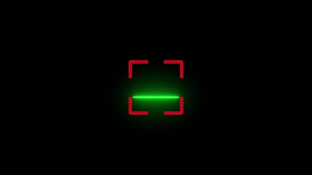 loop able track of fingerprint scanner ray is scanning barcodes of multiple products with black laser.4k video 