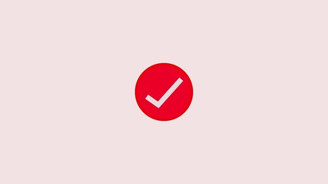 check mark icon animation. White and Green check mark on transparent background.4k