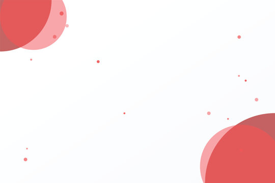 A white background, with two large, overlapping red circles, in opposite corners, and scattered small, red circular particles throughout