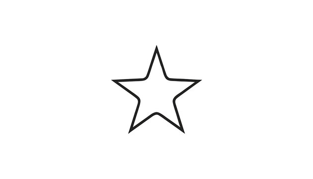 Simple black outline star icon for web and app design illustration