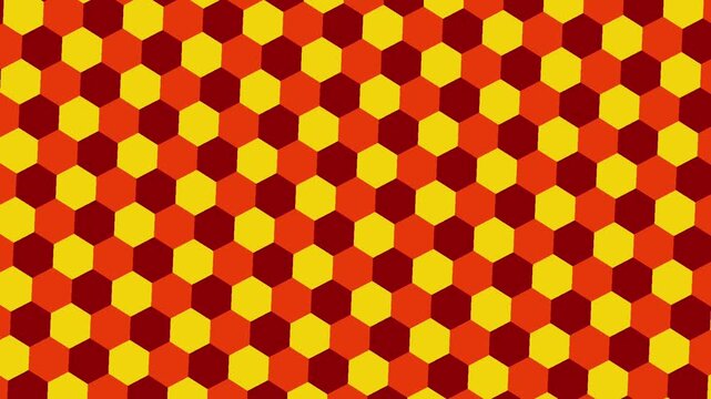 Seamless Orange Red Yellow Hexagon Pattern Looping Video Animation Background