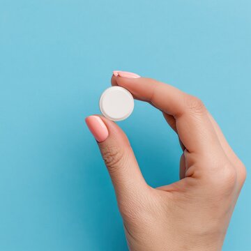 Hand Holding Small Tablet with Ample Copy Space for Design