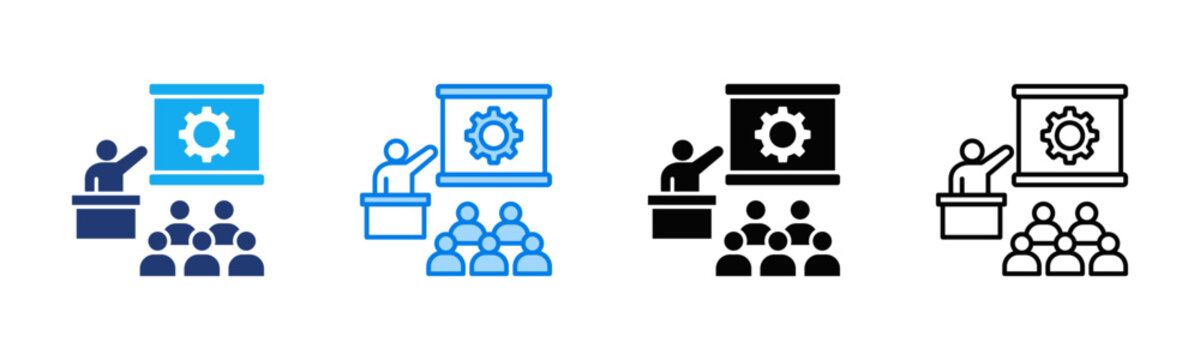 Training Program Icon sheet multiple style collection