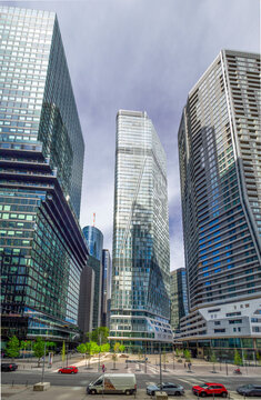 Modern Frankfurt skyline with Omnitower and Four Towers