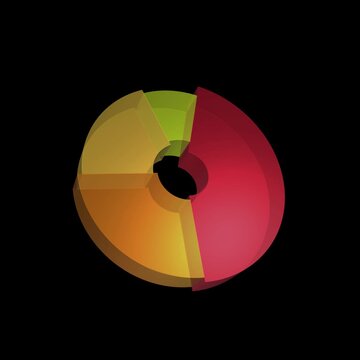 3D Pie Chart Infographic Animation with Alpha Channel Transparent Background 2