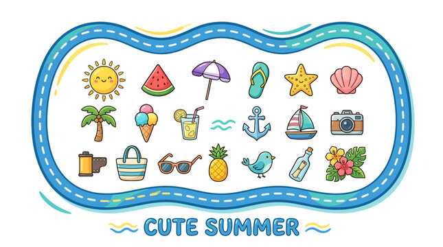 cute summer icons
