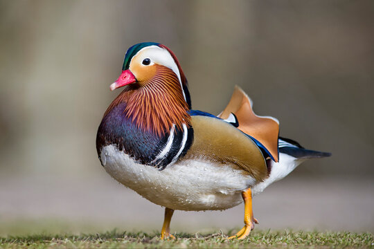 Scotland, portrait of male Mandarin duck
