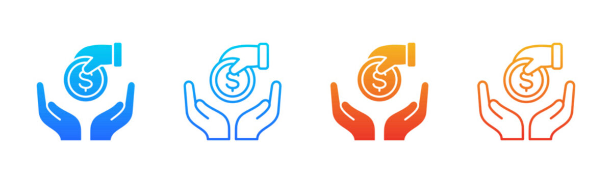 Salary Payment Icon sheet multiple style collection