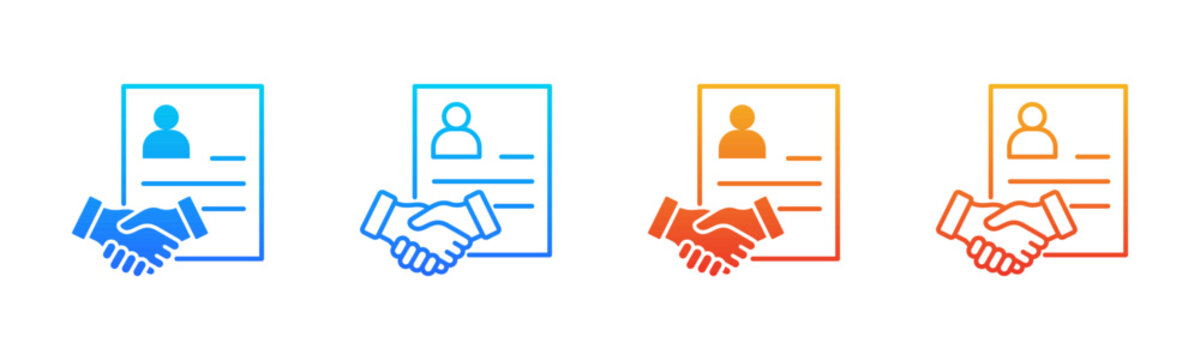 Employment Contract Icon sheet multiple style collection