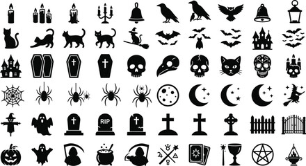 Obraz premium Halloween Symbols Silhouette Bundle | Mini SVG Icon Pack