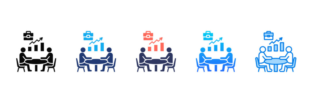 Career Counseling Icon sheet multiple style collection