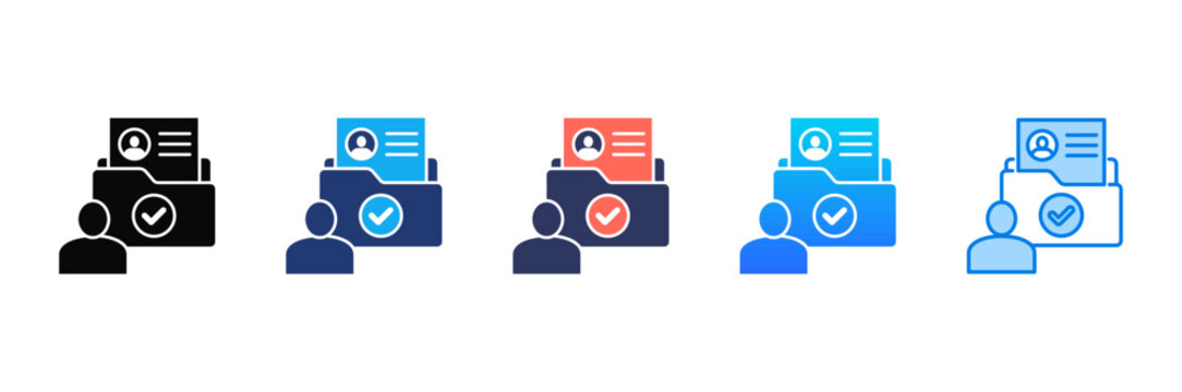 Employee File Icon sheet multiple style collection