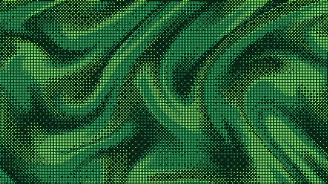 Retro pixel art green liquid background, 8-bit dithered fluid motion loop, nostalgic gaming aesthetic animation