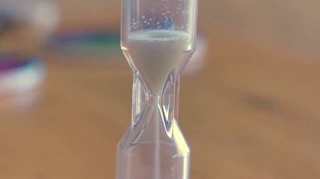 Game sand timer on a table