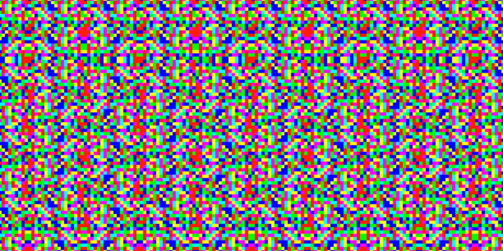 Colorful abstract autostereogram background pattern (Magic Eye) with repeating vibrant pixels for 3D optical illusion effect.