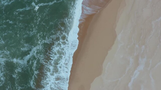 Drone Shot in Playa Garzon Beach Coastal Landscape and Atlantic Ocean