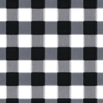 Classic buffalo check pattern with bold monochrome woven squares