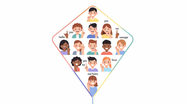 Diverse Children Communicating with Sign Language and Gestures