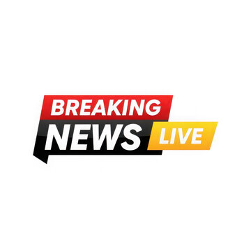Breaking news live television logo