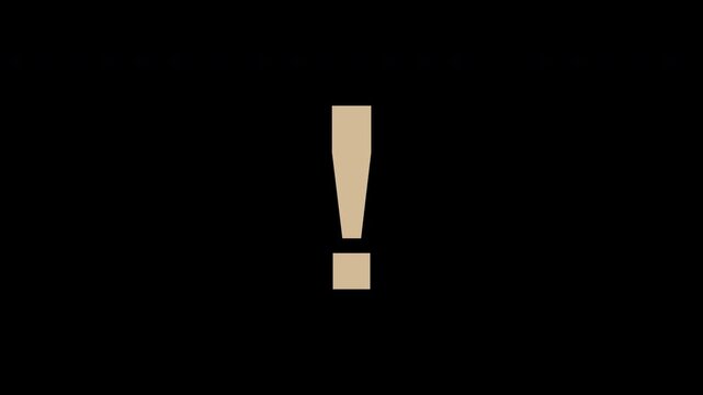 Beige question mark and exclamation mark popping up, transparent background loop animation