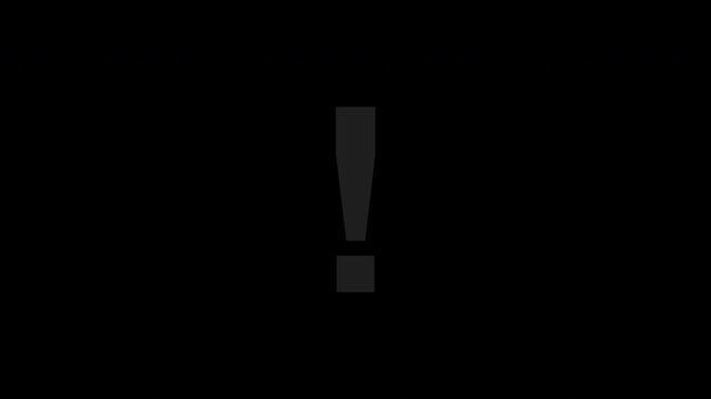 Black question mark and exclamation mark popping up, transparent background loop animation