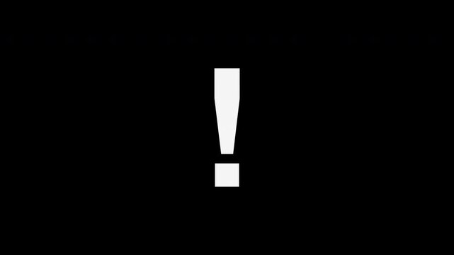 White question mark and exclamation mark popping up, transparent background loop animation