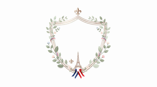 Eiffel Tower floral wreath, Parisian symbol