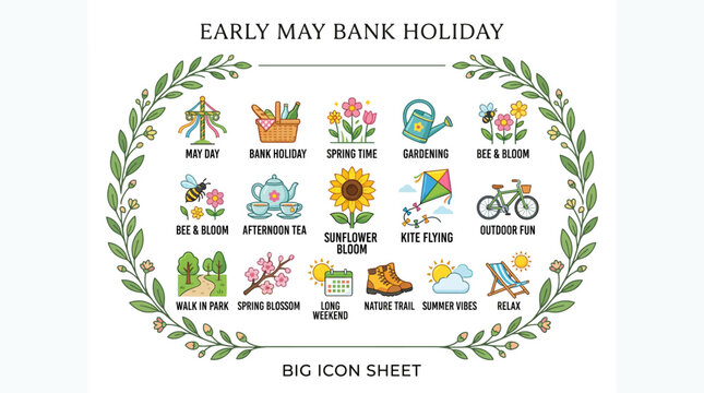 early may bank holiday icons
