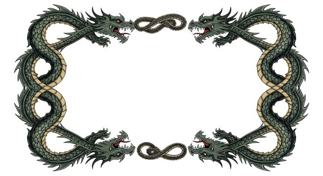 Dragon frame border design element.
