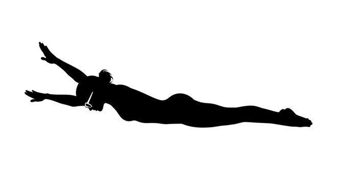 Silhouette of a relaxed person sunbathing with summer sunglasses