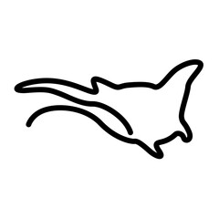 Line Art Ray Fish Illustration © Je