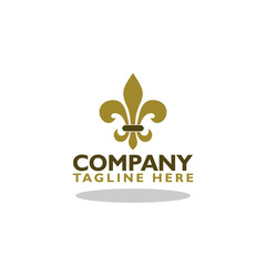 Fleur de lis company logo icon with shadow © sljubisa