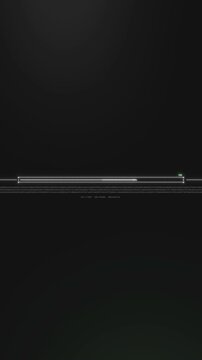 Minimal system init progress bar at seventy five percent with hex checksum readout on dark vertical screen, clean loading intro for social media and app content