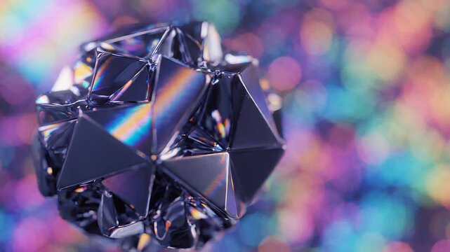 Geometric Crystal Rainbow Background.
