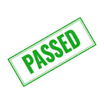 Green passed rubber stamp icon