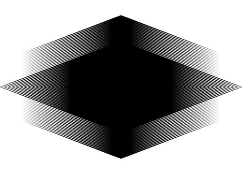 Vector black text panel made of parallel black lines on white. Striped halftone. Label, sticker. Design element. Vector background for covers, advertising, promotions, interior decor, and packaging.