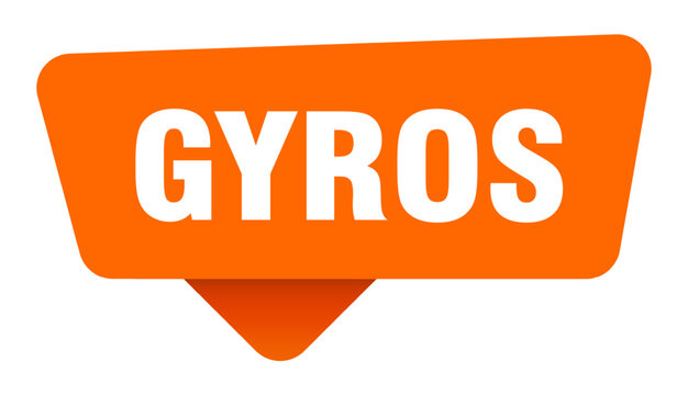 gyros sticker. gyros orange sign isolated on transpatent background